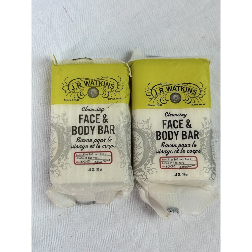 2 JR Watkins Travel Size Lotion Face Body Bar Aloe & Green Tea Soap